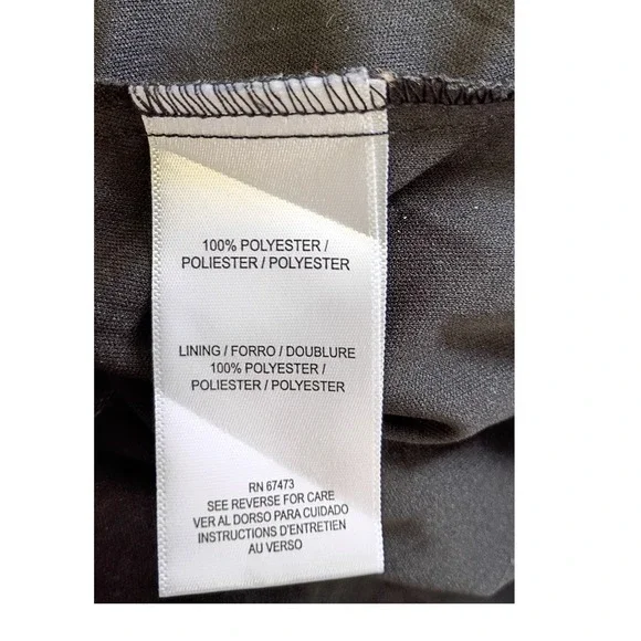 Maison Tara Black Floral Chiffon Tiered Maxi Dress Mock Neck Long Sleeve 16 Boho - Picture 9 of 9